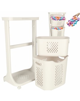 Pojemnik na zabawki kosz na ubrania organizer podwójny jeżdżący