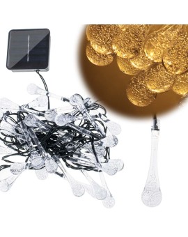 Lampki solarne ogrodowe łezki 6,5m 30LED ciepły biały