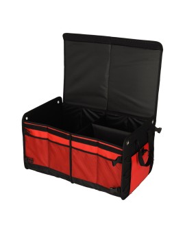 Organizer do bagażnika auta 56L XXL wzmocniony składany z klapą czarno-czerwony Kik Sp. z o. o. Sp. k. | Time- 2