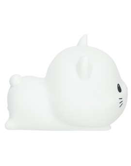 Lampka nocna dla dzieci silikonowa dotykowa miękka USB biała kotek leżący Kik Sp. z o. o. Sp. k. | Time- 2