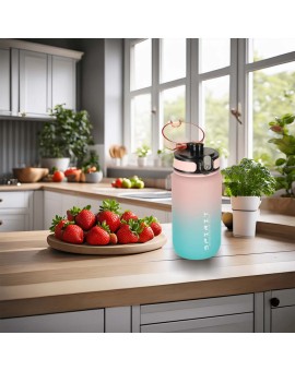 Butelka na wodę bidon z ustnikiem sportowy BPA FREE 600ml różowo-niebieski Kik Sp. z o. o. Sp. k. | Time- 2