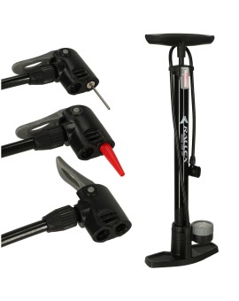Pompka rowerowa RALLEX podłogowa nożna uniwersalna z manometrem 11bar
