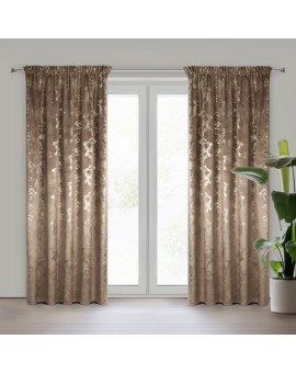 Zasłona Gotowa Raja Na Taśmie 140 X 270 Cm Brązowy