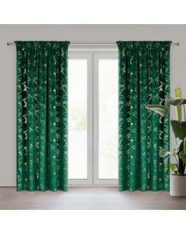 Zasłona Gotowa Raja Na Taśmie 140 X 270 Cm Ciemnozielony