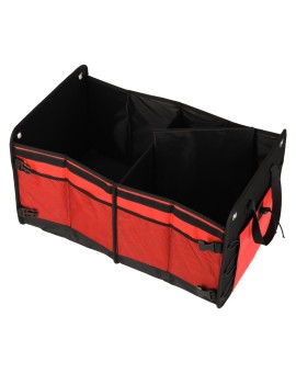 Organizer do bagażnika auta 56L XXL wzmocniony składany z klapą czarno-czerwony Kik Sp. z o. o. Sp. k. | Time- 2