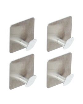 Wieszaki ścienne łazienkowe samoprzylepne srebrne zestaw 4 sztuki POWYSTAWOWE Kik Sp. z o. o. Sp. k. | Time- 2
