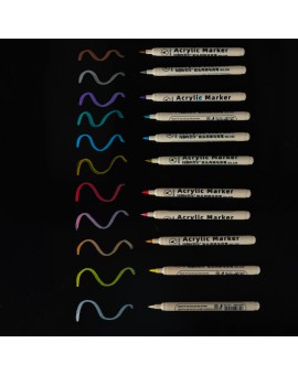 Markery akrylowe do tkanin kamieni pisaki flamastry mazaki wodoodporne DIY 12 szt. Kik Sp. z o. o. Sp. k. | Time- 2