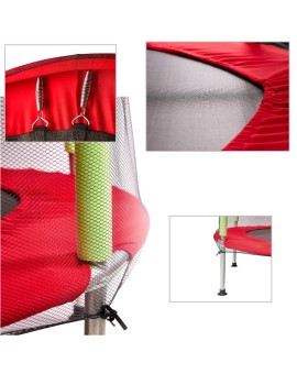 Trampolina do domu ogrodu dla dzieci siatka piłki 140cm 55inch czerwona Kik Sp. z o. o. Sp. k. | Time- 2