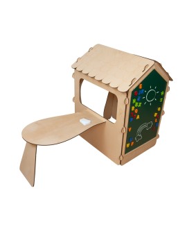 Domek ogrodowy drewniany stolik tablica kredowa 86 x 137 x 105 cm "3Toysm" Dzięgielewski Tomasz | Time- 2