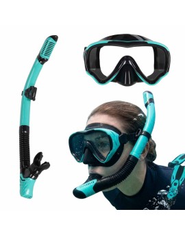 Maska do snurkowania okulary rurka fajka zestaw niebiesko-czarny