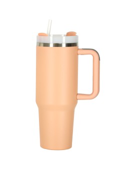 Kubek termiczny ze słomką i uchwytem termos 1200ml róż pudrowy Kik Sp. z o. o. Sp. k. | Time- 2