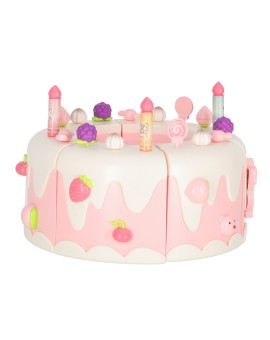 Tort urodzinowy piętrowy do krojenia na rzepy muzyka światła kuchnia 16 elementów różowy Kik Sp. z o. o. Sp. k. | Time- 2
