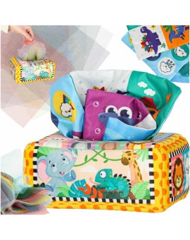 Sorter pudełko z chusteczkami sensoryczne montessori pluszowe cyfry litery