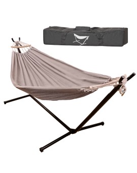 Hamak ogrodowy ze stelażem huśtawka duża mocna pokrowiec 247cm 100kg