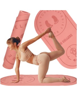Mata fitness do ćwiczeń jogi wygłuszająca antypoślizgowa 125x61,5x0,6 cm różowa