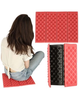 Mata piankowa składana do siedzenia turystyczna czerwona