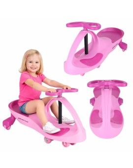 Jeździk grawitacyjny LED Swing Fix S3 świecące koła różowy