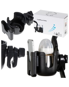 Uchwyt na butelkę kubek telefon do wózka na rower 2w1