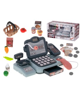 Kasa fiskalna sklepowa interaktywna skaner waga koszyk monety mikrofon światło dźwięk