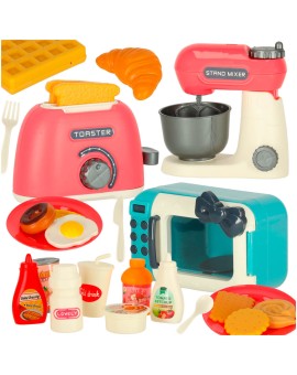 Zestaw Kuchenny: Mikrofala, Toster, Mikser + Jedzenie i Akcesoria – Zabawa w Gotowanie
