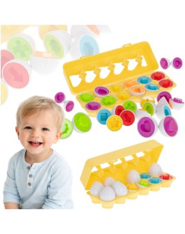 Układanka edukacyjna sorter dopasuj kształty jajka 12 sztuk