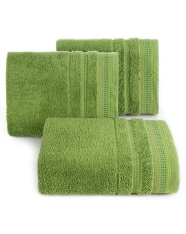 Ręcznik do rąk 30x50 cm bawełniany kolor zielony z ozdobnym stębnowaniem 500 g/m2 POLA