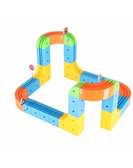 Klocki magnetyczne konstrukcyjne tor wyścigowy pociągi 65 elementów Kik Sp. z o. o. Sp. k. | Time- 2