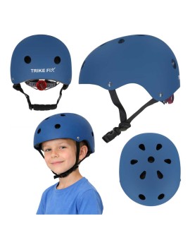 Kask rowerowy dla dziecka Trike Fix dziecięcy regulowany LED M 55-58cm granatowy