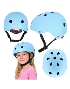 Kask rowerowy dla dziecka Trike Fix dziecięcy regulowany LED M 55-58cm niebieski