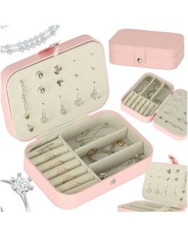 Szkatułka pudełko na biżuterię organizer różowy