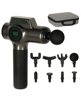 Pistolet do masażu masażer do pleców ciała wyświetlacz LED 8w1