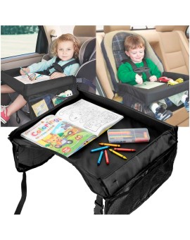 Stolik podróżny wodoodporny do fotelika samochodowego czarny