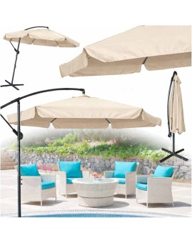 Parasol ogrodowy LUARO duży składany z wysięgnikiem 290cm beżowy