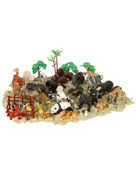 Figurki zwierząt zwierzęta zoo safari farma akcesoria skrzynka 59 el. Kik Sp. z o. o. Sp. k. | Time- 2