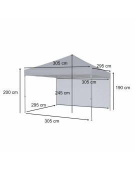 Pawilon ogrodowy LUARO namiot imprezowy handlowy ekspresowy altana 3x3 m 3 ścianki Kik Sp. z o. o. Sp. k. | Time- 2