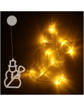 Lampki LED wisząca dekoracja świąteczna okna bałwanek 49cm przyssawka 10 LED