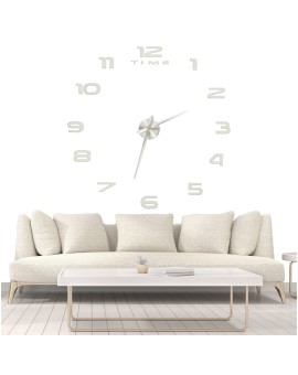 Zegar ścienny naklejany na ścianę 3D lustrzany DIY duży nowoczesny 80-120cm XL Kik Sp. z o. o. Sp. k. | Time- 2