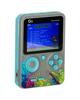 Konsola przenośna do gier mini elektroniczna retro 500 gier szara