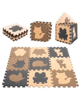 Mata edukacyjna piankowa puzzle beż 85 x 85 cm 9 elementów