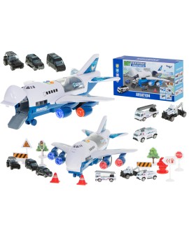 Transporter samolot + 6 aut policja bok/przód