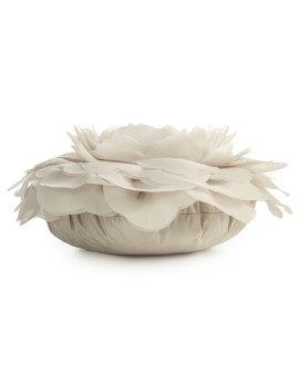 Okrągła poszewka o średnicy 40 cm kremowa z ozdobnym kwiatem 3D FLORES 6 - kolekcja AMAROSA Eurofirany | Time- 2