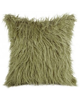 Poszewka na poduszkę 45x45 cm z miękkiego futerka oliwkowa ENYA