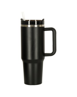 Kubek termiczny ze słomką i uchwytem termos 1200ml czarny Kik Sp. z o. o. Sp. k. | Time- 2