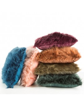 Poszewka na poduszkę 55x55 cm brązowa z miękkiego futerka Eurofirany | Time- 2