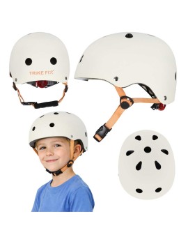 Kask rowerowy dla dziecka Trike Fix dziecięcy regulowany LED S 48-54cm beżowy