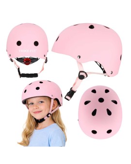 Kask rowerowy dla dziecka Trike Fix dziecięcy regulowany LED S 48-54cm różowy