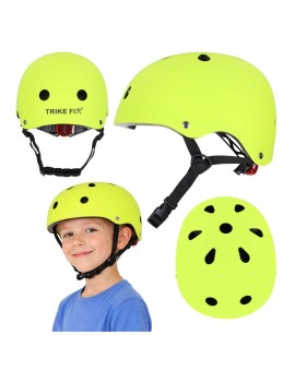 Kask rowerowy dla dziecka Trike Fix dziecięcy regulowany LED S 48-54cm zielony jasny