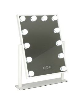 Lusterko do makijażu kosmetyczne podświetlane 12 LED Hollywood z 12 żarówkami USB 30 x 40 cm Kik Sp. z o. o. Sp. k. | Time- 2