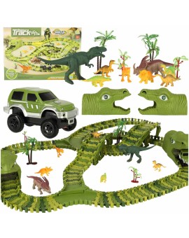 Tor wyścigowy dinozaury samochody XXL TRACK 240 elementów
