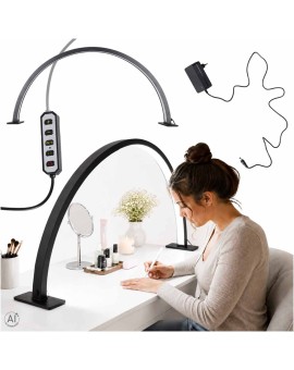 Lampa kosmetyczna LED bezcieniowa biurkowa do manicure paznokci łuk czarna